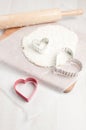 Heart shaped cookies making