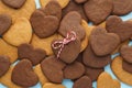 Heart shaped cookies pattern for Valentines day. Top view