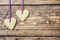 Heart shaped cookies for valentine`s day on wooden background. Copy space Royalty Free Stock Photo