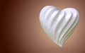Heart shaped cream, on a gradient background