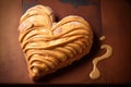 heart-shaped croissant filled with vanilla or cinnamon pastry cream