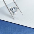 Heart Shaped Diamond on Background in Blue and White Royalty Free Stock Photo