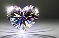 Heart shaped diamond, beautiful sparkling transparent diamond gemstone. Generative Ai