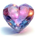 A heart shaped diamond with a pink center, St. Valentines day symbol Royalty Free Stock Photo