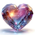 A heart shaped diamond on a white surface, St. Valentines day symbol Royalty Free Stock Photo