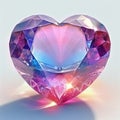 A heart shaped diamond on a white surface, St. Valentines day symbol Royalty Free Stock Photo