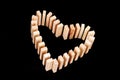 Heart Shaped Domino Rally Royalty Free Stock Photo