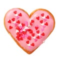 Heart shaped donut isolated