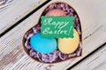 Heart shaped Easter gift box. Royalty Free Stock Photo