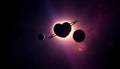 Heart shaped eclipse, celestial event, love in space, Stock Photo, Generative AI