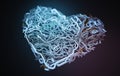 Heart shaped electronic circuit. 3D rendered illustration. Royalty Free Stock Photo