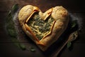 heart-shaped empanada filled with cheese and herbs Royalty Free Stock Photo
