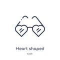 heart shaped eyeglasses? icon from woman clothing outline collection. Thin line heart shaped eyeglasses? icon isolated on white