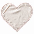Heart Shaped Fabric Patch with Simple Stitching for Craft Projects and DIY Decorations Royalty Free Stock Photo