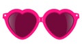 Heart shaped fancy party glasses, vector cartoon