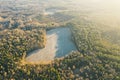 Heart shaped field in autumn from drone Royalty Free Stock Photo