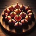 Heart-shaped figs. White background. Insulation. Generative AI Royalty Free Stock Photo
