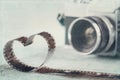 Heart shaped from film negative Royalty Free Stock Photo