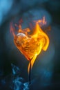 A heart shaped fire in the water Royalty Free Stock Photo