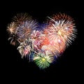 Heart shaped fireworks