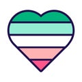 Outline Flag Heart Abrosexual Pride Icon