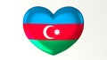 Heart-shaped flag 3D Illustration I love Azerbaijan