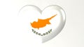 Heart-shaped flag 3D Illustration I love Cyprus