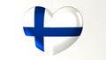 Heart-shaped flag 3D Illustration I love Finland Royalty Free Stock Photo