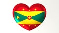 Heart-shaped flag 3D Illustration I love Grenada