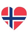 Heart Shaped Flag of Norway Royalty Free Stock Photo