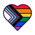 Outline Flag Heart Progress Pride Icon