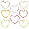 Heart shaped flower frames Royalty Free Stock Photo