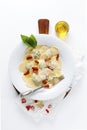 Heart shaped food. delicious ravioli. freshly homemade. cooked. Royalty Free Stock Photo