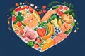 Heart Shaped Food Illustration Royalty Free Stock Photo