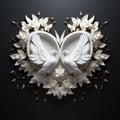 A heart-shaped formation by two white doves, symbolizing unity, peace, and the shared bond of love