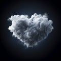 A heart-shaped formed by clouds, portraying a serene and ethereal symbol of love and dreams