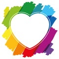 Heart Shaped Frame Brush Strokes Colors Royalty Free Stock Photo