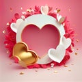 heart shaped frame with flowers valentine frame heart shaped frame Royalty Free Stock Photo