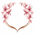 a heart shaped frame with pink flowers on it Royalty Free Stock Photo