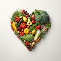 Heart shaped fruit and vegetable fresh food healty lifestyle