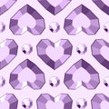 Heart shaped gemstones seamless background