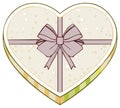 Heart-shaped gift box with a bow, a romantic present for loved ones Royalty Free Stock Photo