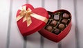 Heart shaped gift box having chocolates Royalty Free Stock Photo