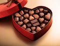 Heart shaped gift box having chocolates Royalty Free Stock Photo