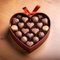 Heart shaped gift box having chocolates Royalty Free Stock Photo