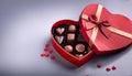 Heart shaped gift box having chocolates Royalty Free Stock Photo