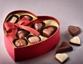 Heart shaped gift box having chocolates Royalty Free Stock Photo
