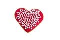 Heart shaped Gingerbread cookie isolated Royalty Free Stock Photo