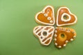 Heart shaped gingerbread cookies Royalty Free Stock Photo