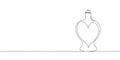 Heart shaped glass bottle continuous line drawing. One line art of perfume, eau de toilette, aroma, pheromones, love potion,